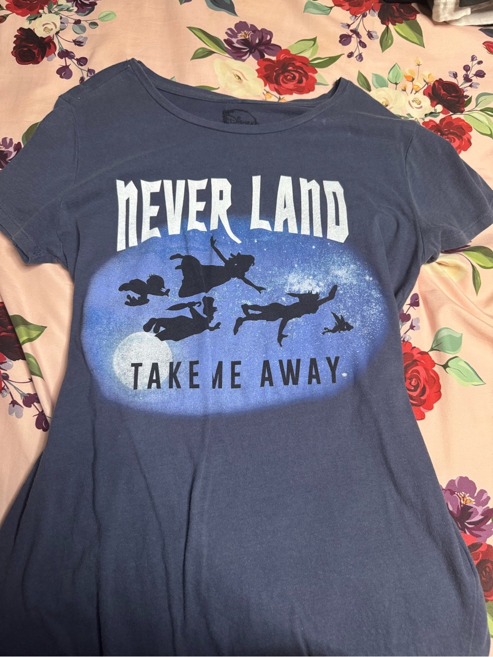 Disney Navy Blue 'Never Land' Graphic Tee